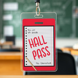 Crachá Passe na Sala de Banheiros de Estudantes de Papel 