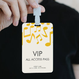 Crachá Passe VIP de Acesso Total ao Festival de Concertos
