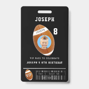 Crachá Passe VIP de Futebol Foto Personalizada Aniversári