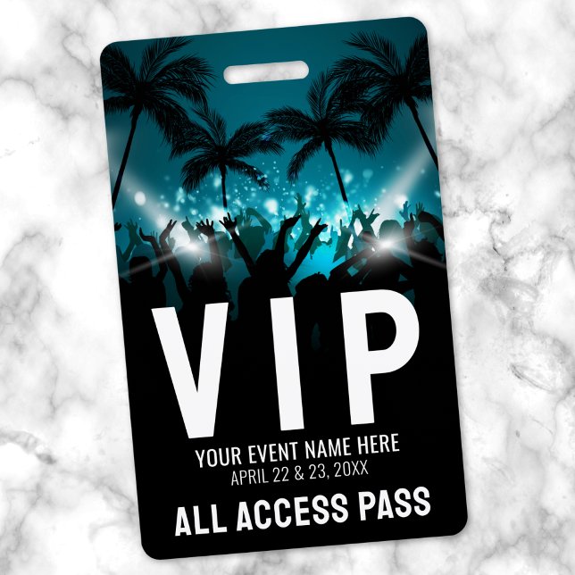 Crachá Passe VIP do Festival de Música (All Access Pass Event VIP Badge)