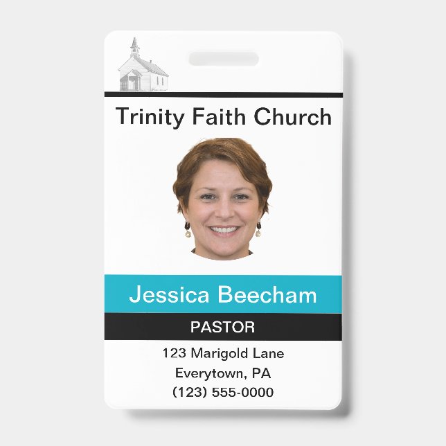 Crachá Pastora Feminina Personalizado (Frente)