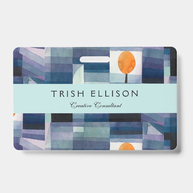 Crachá Paul Klee Abstrato Tree Blue Painting (Frente)