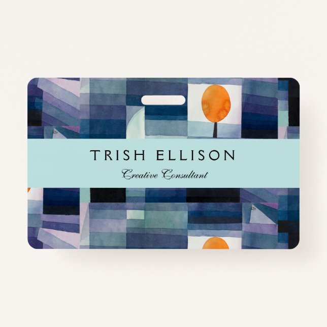 Crachá Paul Klee Abstrato Tree Blue Painting (Frente)