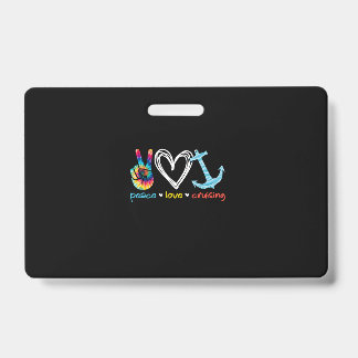Crachá Paz Amor Cruzeiro Navio Flutuante Oceano Tie Dye