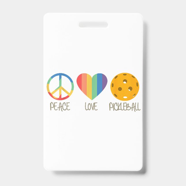 Crachá Paz Amor Pickleball (Frente)