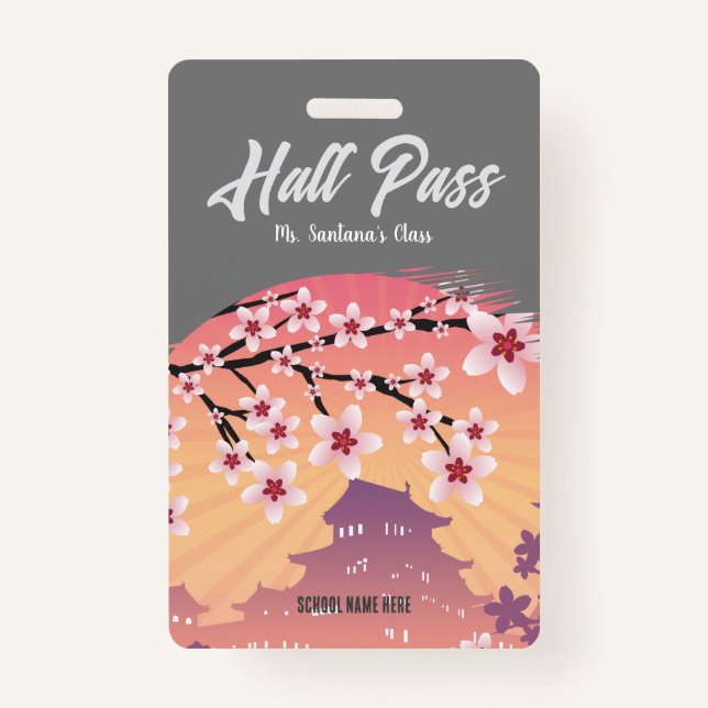 Crachá Peach Blossom Hall Pass (Frente)