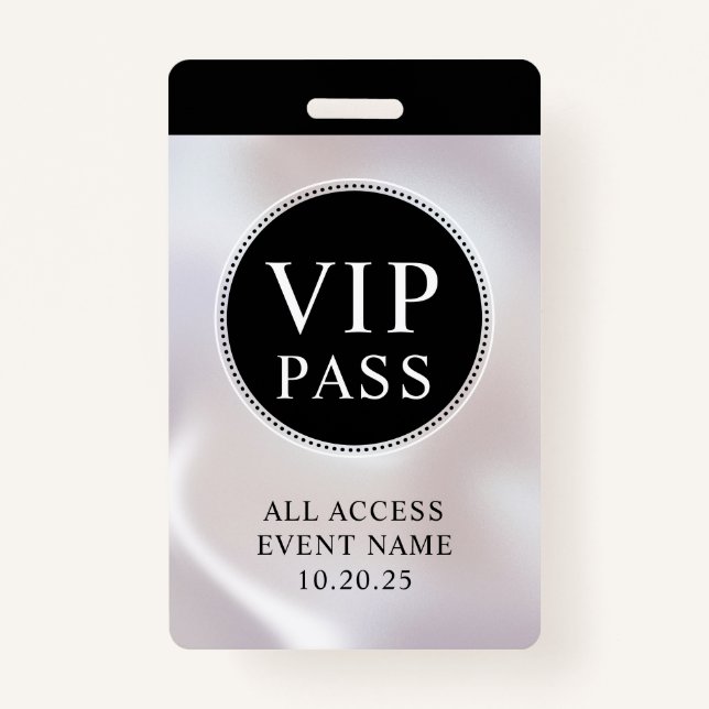 Crachá Pearl Simples Iridescente de Evento de Aces (Frente)