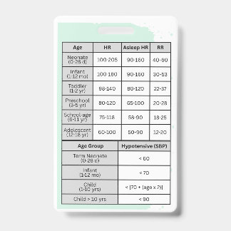 Crachá Pediatric Nurse Vital Signs Badge Buddy