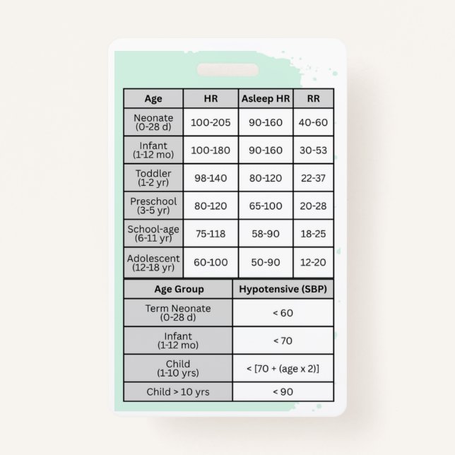 Crachá Pediatric Nurse Vital Signs Badge Buddy (Frente)