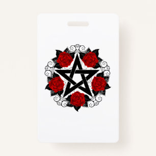 Crachá Pentagrama com Rosas vermelhas