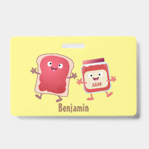 Crachá Personagens de desenho animado engraçados de pão e