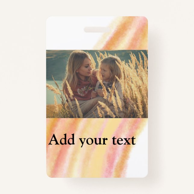 Crachá personalizado adicione sua foto natal água persona (Frente)