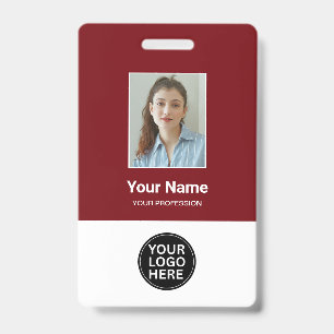 Crachá Personalizado Cereja Vermelho com Foto e No