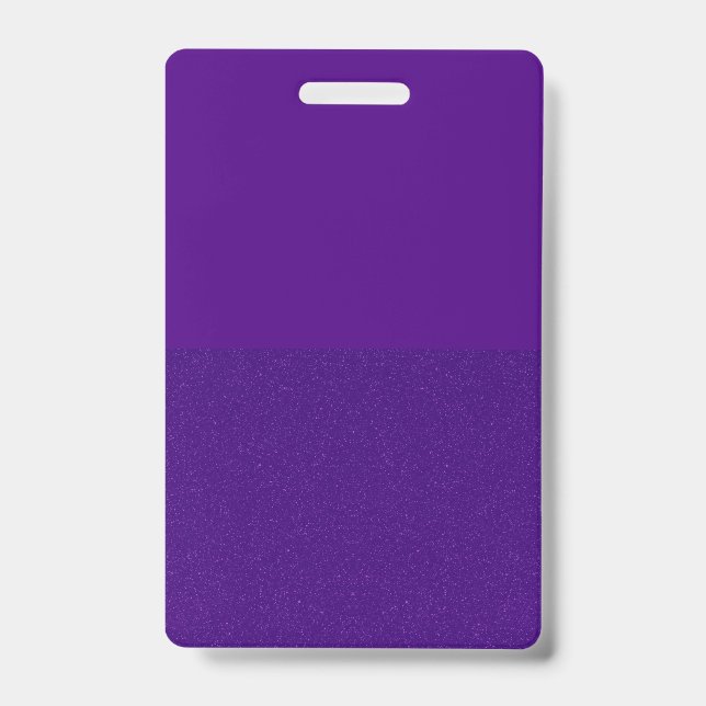 Crachá Personalizado com Meio Glitter Roxo (Frente)