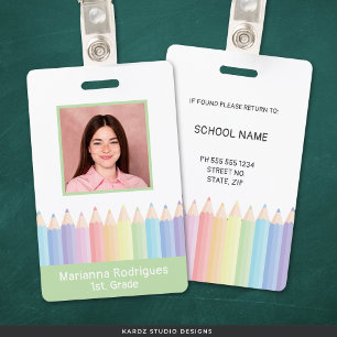Crachá Personalizado com Nome de Professor Arco-ír