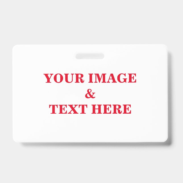 Crachá Personalizado com Sua Própria Foto & Texto (Frente)