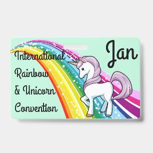 Crachá Personalizado da Convenção Unicórnio e Arco