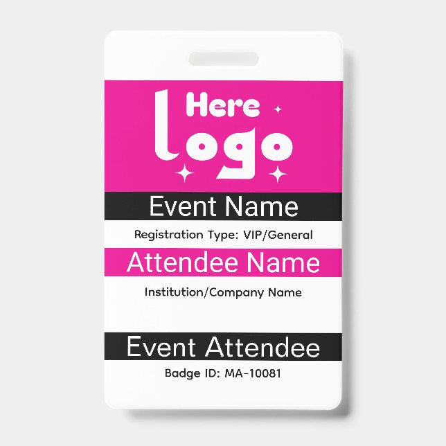 Crachá Personalizado da Expo com Código Qr (Frente)