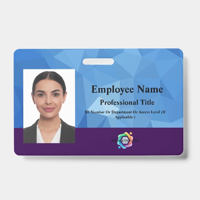 Crachá Personalizado de Funcionário com Foto, Códi (Frente)