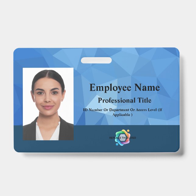 Crachá Personalizado de Funcionário com Foto, Códi (Frente)