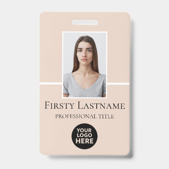 Crachá Personalizado de Funcionário com Foto, Códi (Frente)