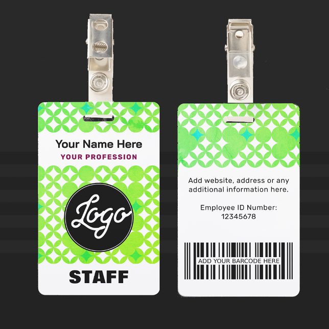 Crachá Personalizado de Funcionário com Logotipo P (Custom Logo Employee Staff Tag Professional Name Badge Corporate Administrative Company Business ID)