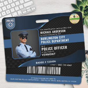 Crachá Personalizado de Funcionário da Polícia de 