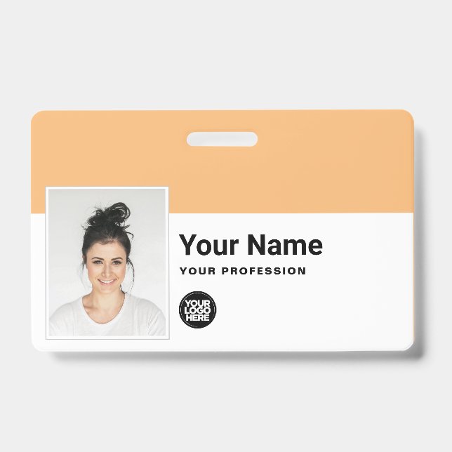 Crachá Personalizado de Funcionário - Nome do Logo (Frente)