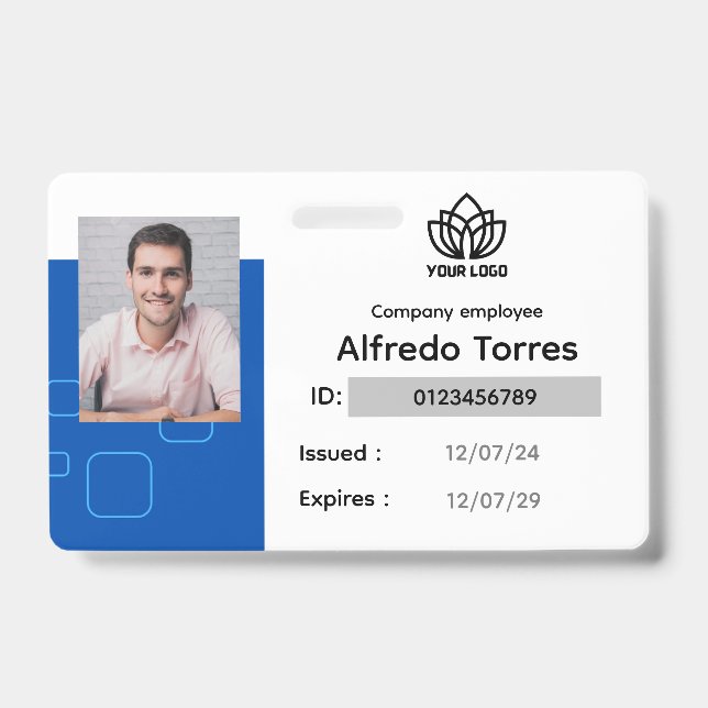 Crachá Personalizado de Funcionário, Nome Foto, Co (Frente)