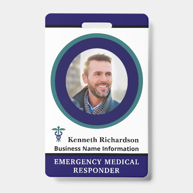 Crachá Personalizado de ID Médico do Funcionário c (Frente)