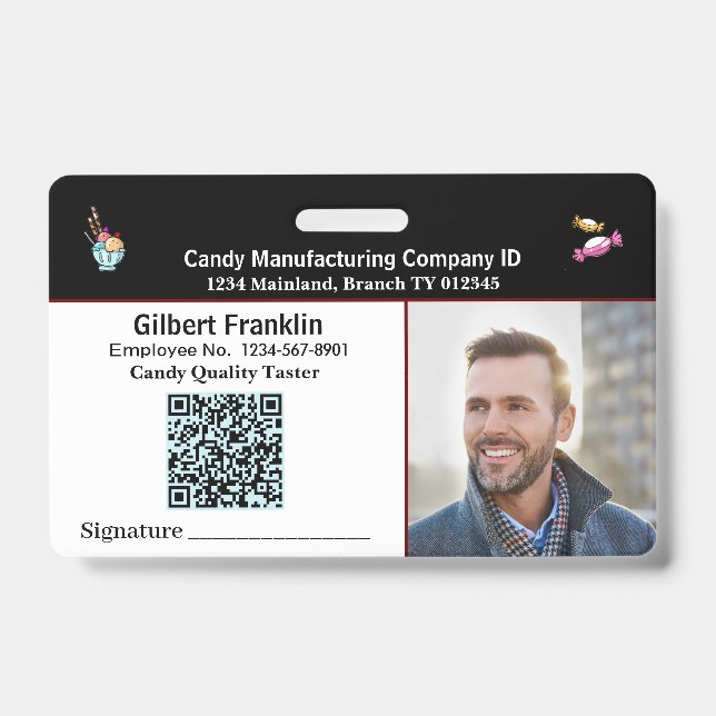 Crachá Personalizado de Identificação com Código Q (Frente)