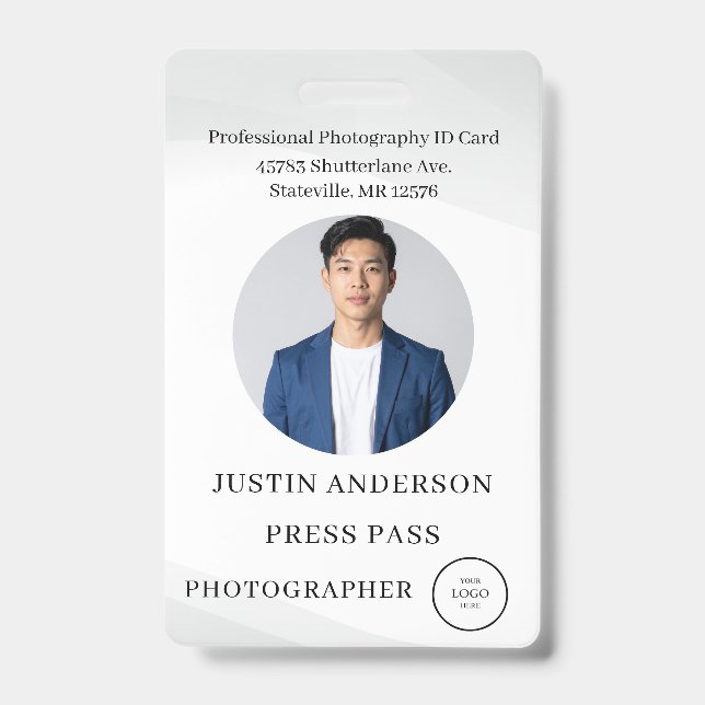 Crachá Personalizado de Identificação de Fotógrafo (Frente)