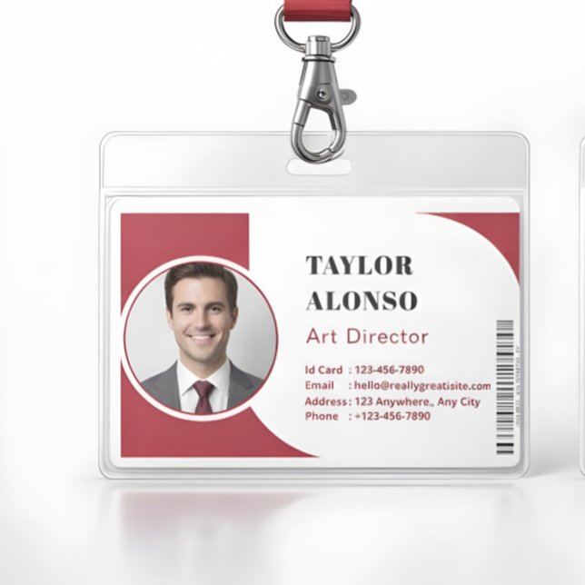 Crachá Personalizado de Nome de Funcionário com Lo (Criador carregado)