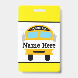 Crachá Personalizado de Nome de Ônibus de Volta à 