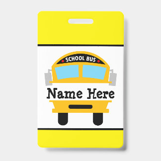 Crachá Personalizado de Nome de Ônibus de Volta à