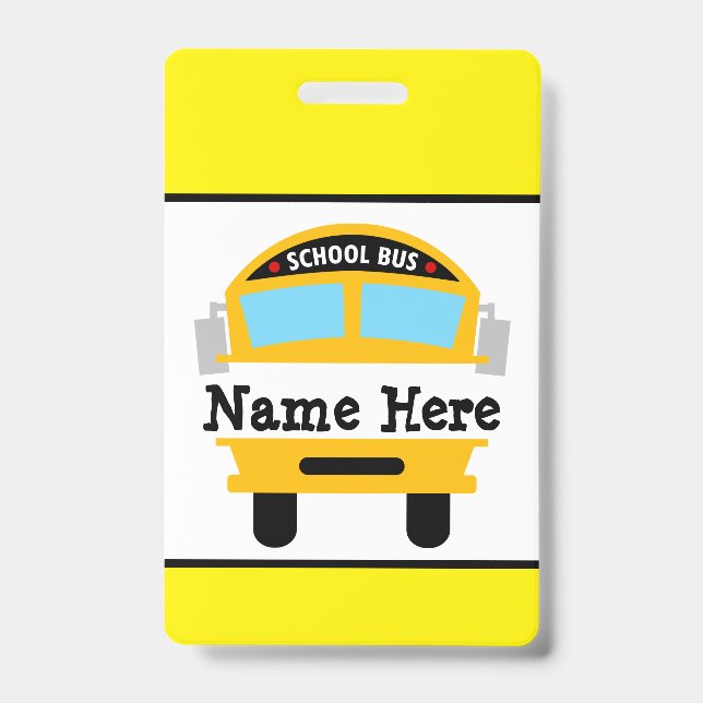 Crachá Personalizado de Nome de Ônibus de Volta à  (Frente)