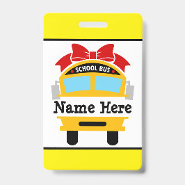 Crachá Personalizado de Nome de Ônibus Escolar par