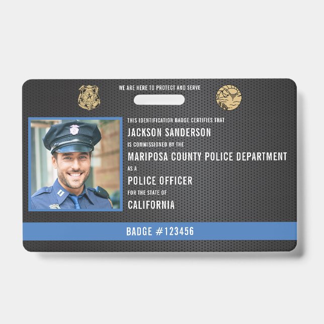 Crachá Personalizado de Oficial de Polícia Forças  (Frente)