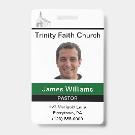 Crachá Personalizado de Pastor