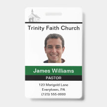 Crachá Personalizado de Pastor