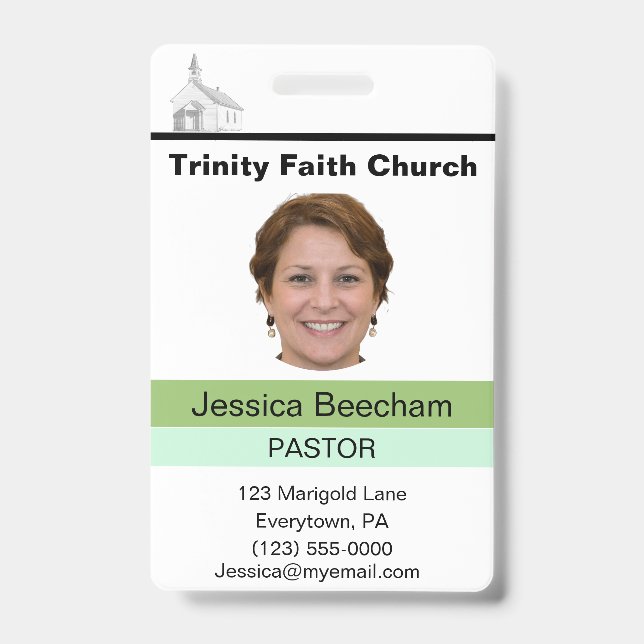 Crachá Personalizado de Pastora (Frente)