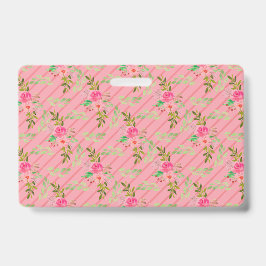 Crachá Personalizado Flores e Folhas