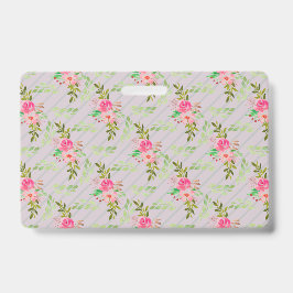 Crachá Personalizado Flores e Folhas