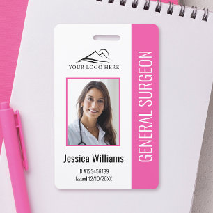 Crachá Personalizado Foto e Texto Rosa para Profis