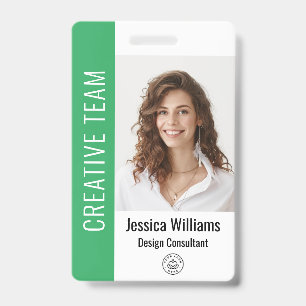 Crachá Personalizado - Foto Grande, BarCode, Logotipo, No