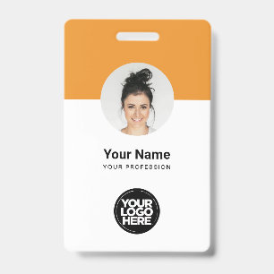 Crachá Personalizado Funcionário Cartão de ID Moderno Tan