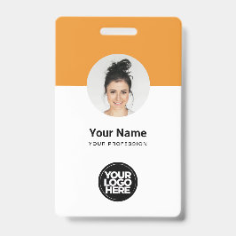 Crachá Personalizado Funcionário Cartão de ID Moderno Tan