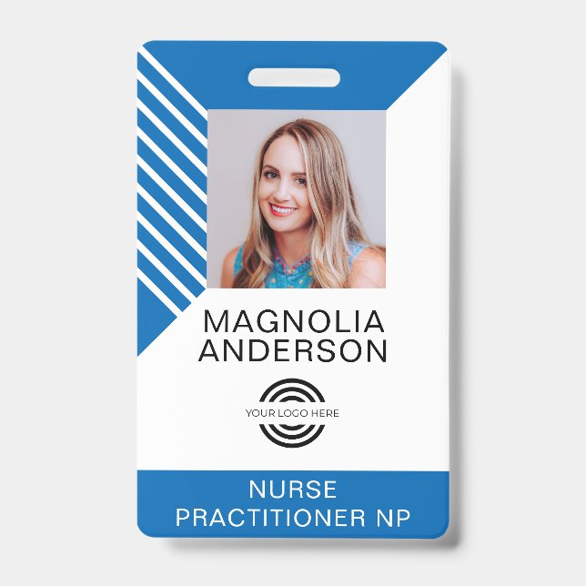Crachá Personalizado Logotipo Fotográfico Código de Barra (Frente)