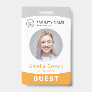 crachá personalizado moderno de foto e nome de fu