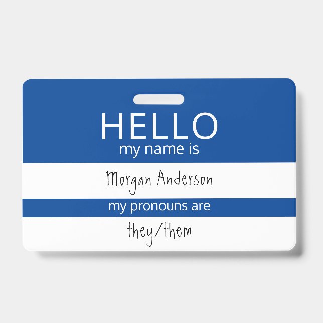 Crachá Personalizado OLA Meu Nome Pronomes É (Frente)